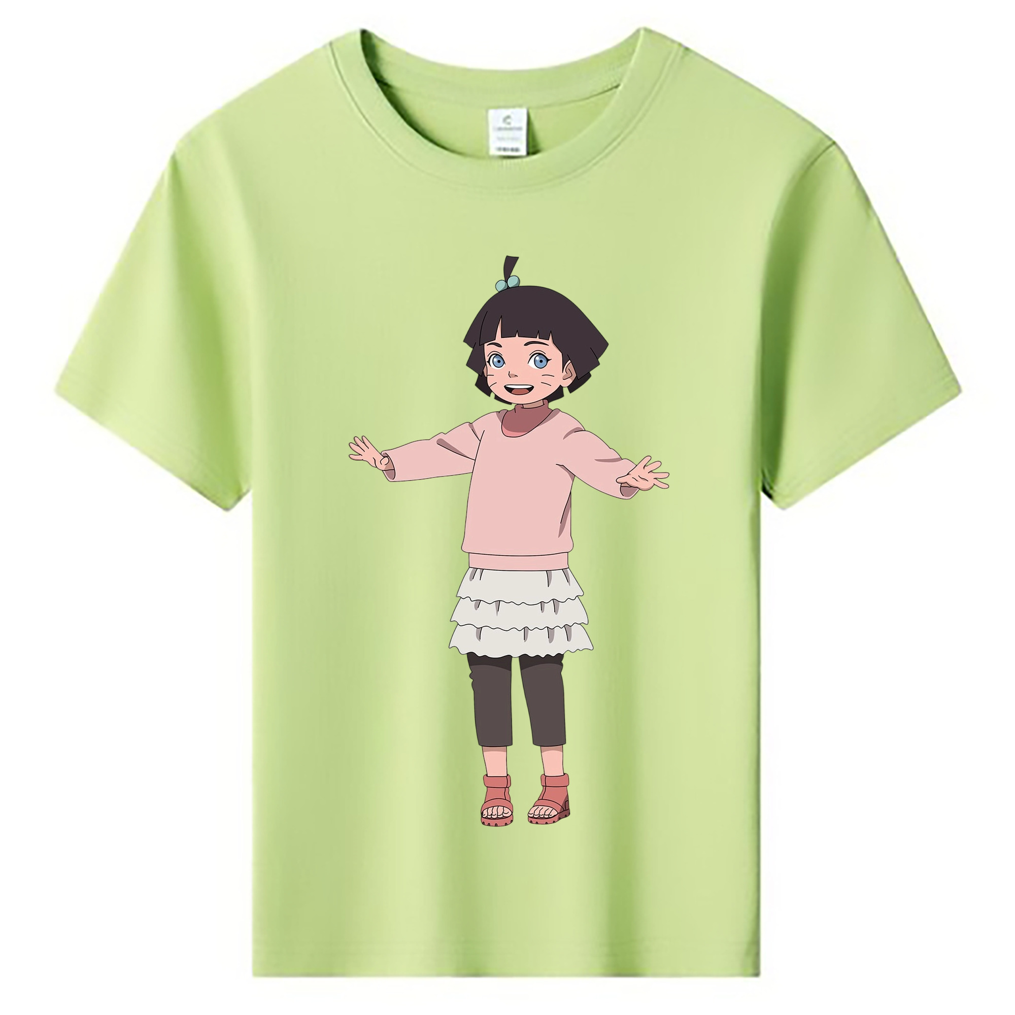 （画像用） NARUTO -ナルト- うずまき ヒマワリ Uzumaki Himawari 綿100％キッズTシャツ（フロントプリント）